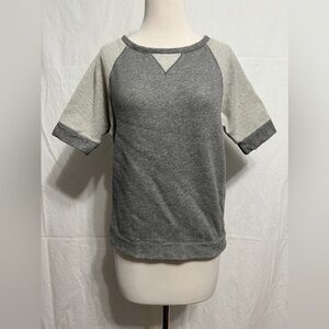 Calvin Klein Gray Short Dolman Sleeve French Terry Crew Neck Knit Sweatshirt!